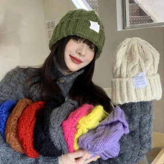ケーブル編み ニット帽子 レディース秋冬【ゆうパケット可】