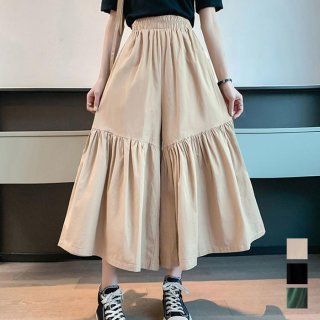 ワイドパンツ ウエストゴム スカンツ【ゆうパケット可】