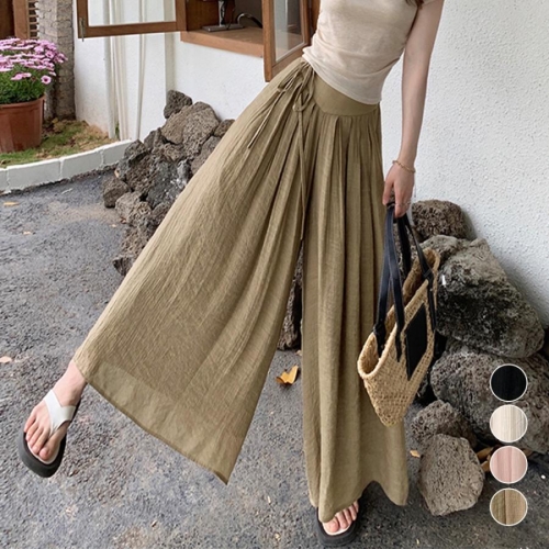 とろみパンツ レディース 綿麻スカンツ夏【ゆうパケット可】