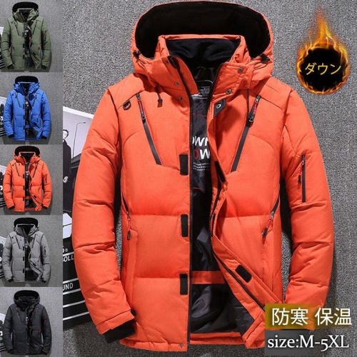 激安 ダウンジャケット メンズ アウター フード付き ショート丈 ダウンコート 英文字 カジュアル 軽量 ゆったり おしゃれ 暖かい 秋冬 厚手