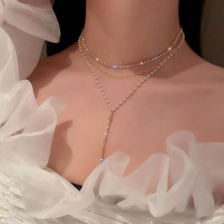 3連 チェーンチョーカーネックレス結婚式【ゆうパケット可】