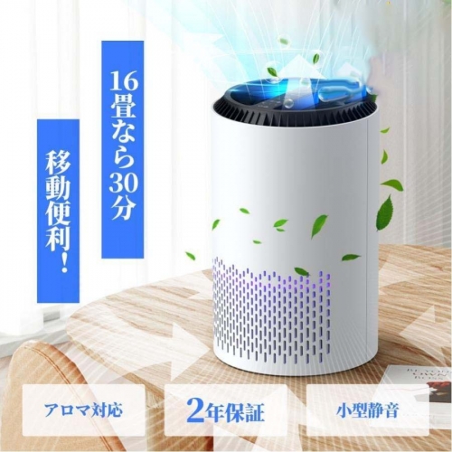 空気清浄機 コンパクト ウイルス対策 小型 軽量 省エネ 花粉対策 ペット pm2.5 タイマー ３段階切替 アロマ ウイルス除去 静音 除菌 脱臭 カビ取り
